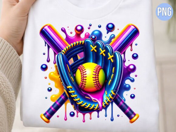 Download Neon Softball Glove Lover PNG Shirt - Softball Collection