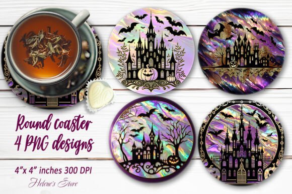 Download Happy Halloween Design Round Coasters - Round coasters Collection