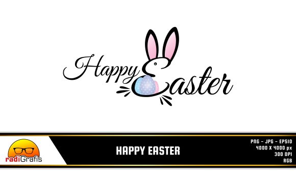 Download Unique Happy Easter Lettering Text - Premium Resources