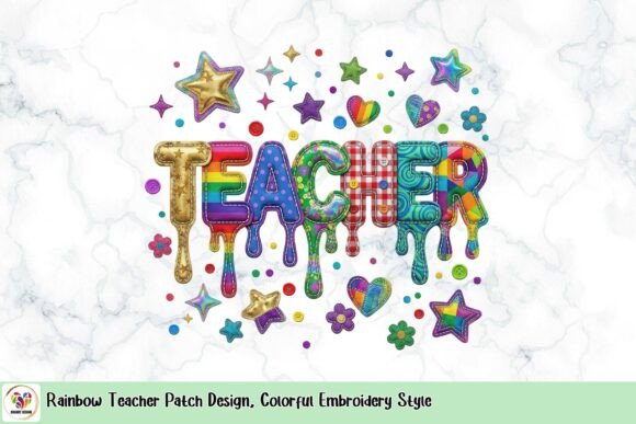 Download Rainbow Teacher Patch Design, Colorful Embroidery Style - Rainbow teacher Collection