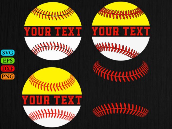 Download Softball and Baseball Svg, Split Basebal - Softball Collection